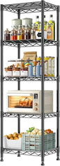GRANNY SAYS 5-Tier Narrow Storage Shelves for Small Spaces – 15.8" W Metal Shelving Unit, Adjustable Wire Shelf, Freestanding Storage Rack for Bathroom, Laundry, Kitchen Pantry, Garage, Black - size: 15.8"W x 53"H x 11.8"D