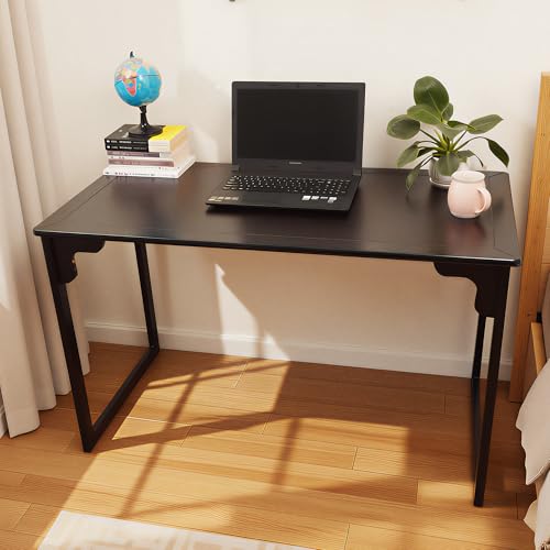Solid Wood Desk with Drawer, Small Writing Desk for Small Spaces,Gaming Study Home Office Workbench woodenDesks for Work, 47 inch Wooden Computer Desk for Bedroom Black Walnut Color - color: Black 47 Inch