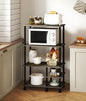 Kitchen Microwave Stand with Storage, 4-Tier Rolling Cart Coffee Table, Rack Shelf for Kitchens, Living Room, Balcony, Grey - color: Grey