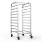 TenUp 10-Tier Half Size Sheet Pan Rack, Heavy-Duty Aluminum Bakery Rack with Wheels – Commercial Cooling & Storage Cart – 18" L x 15.5" W x 36" H - size: Half Size 10-Tier
