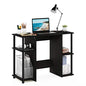 Furinno JAYA Desk, 38.4" Wide Gaming Desk, Computer Study Desk, Office Desk with Side Shelves, Open Storage, for Home Office, Bedroom, Dorm, Study Room, Espresso - color: Espresso