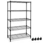 Simple Deluxe 5-Tier Heavy Duty Storage Shelving Unit, 1250 Lbs Loading Capacity, 29.92" W x 13.98" D x 61.02" H, Black - color: Black, size: 5-Tier, 29.92" W x 13.98" D x 61.02" H
