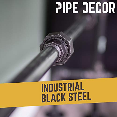 PIPE DECOR Industrial Pipe Desk Leg Set, Modern Home Office Writing or Computer Base Kit, Dark Grey Unfinished Steel Metal Pipe Legs, M-Desk Style - size: M Desk Unfinished 3/4-in and 1/2-in