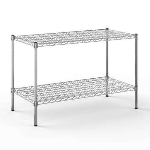 21" Deep x 42" Wide x 27" Height Wire Shelving Kit | 2-Tier | NSF Commercial Storage Rack Unit - size: 21" Deep x 42" Wide