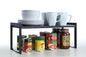 SunnyPoint Expandable Cabinet Storage Rack - Tabletop Storage Spice Shelf Organizer Rack (M - 15.1"~25.78" W X 7.87" D X 8.46" H, BLACK)