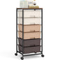 6 Drawer Rolling Storage Cart with Wooden Top and Wheels for Crafts,Brown | Easy Setup, Large Capacity, Sturdy Build, Lockable Mobility, For office, classroom and art studio supplies - color: Brown