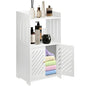 Bathroom Storage Cabinet, 3-Tier Bathroom Floor Cabinet, Small White Floor Cabinet Freestanding Organizer with Door and Shelf, for Bathroom, Living Room, Entryway, Kitchen, Hallway Small Space