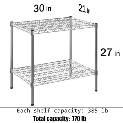 21" Deep x 30" Wide x 27" Height Wire Shelving Kit | 2-Tier | NSF Commercial Storage Rack Unit - size: 21" Deep x 30" Wide