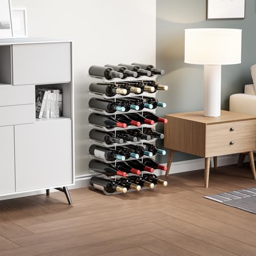 Yieach 4 Tier Stackable Wine Racks Countertop,Sturdy and Durable Wine Rack Free Standing Floor for Inside Cabinet,Clear Water Bottle Organizer and Wine Storage Racks Holder for Pantry,Table,Kitchen - size: 4 Pack-Hold 16 Bottle