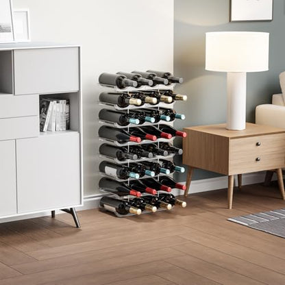 Yieach 2 Tier Stackable Wine Racks Countertop,Sturdy and Durable Wine Rack Free Standing Floor for Inside Cabinet,Clear Water Bottle Organizer and Wine Storage Racks Holder for Pantry,Table,Kitchen - size: 2 Pack-Hold 8 Bottle