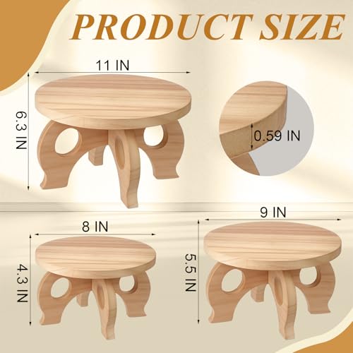 3 Pcs Wooden Plant Stand Indoor 8/9/11",Light Wood,Low - color: Light Wood