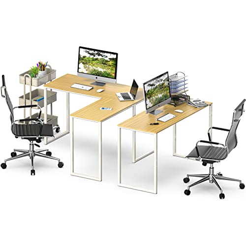 SHW Mission 48 x 48 Inches L-Shape Home Office Computer Desk, Oak - color: Oak, size: 48-Inch L-Shaped