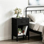 Black Nightstand with Drawers,Small Night Stand,Black Bedside Table | Morden Nightstand,Black Wood Nightstand,Bedside Table with Drawers,Farmhouse End Table,Black Side Tables Bedroom LET512B - color: Black