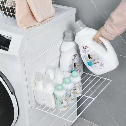LEQ Clothes Drying Rack Magnetic Folding Shelf for Clothes and Towels, Magnet Rack Mount on Washing Machine Fridge, Durable Folding Rack for Laundry Room Bathroom Kitchen - color: White