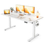 Cubiker Standing Desk, 55x28 Inches Sit Stand Home Office Desk, Electric Stand up Desk, Adjustable Desk with Splice Board, White Frame/White Top - color: White, size: 55x28