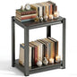Modern Metal Book Shelf, Display Black Bookshelf, Bolt-Free Metal Storage Shelves for Books CDs, Adjustable Bookshelf in Living Room, Bedroom, Kitchen, Home, Office, 15.7" W x10 D x22 H - size: 2-Tier 15.7"W x10"D x22"H
