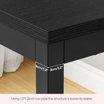 HOOBRO Bar Table and Chairs Set, 47.2" Rectangular Pub Table with 2 Stools for Small Space, 3-Piece Breakfast Stools Set, Sturdy Metal Frame, Easy to Assemble, Black BB52BT01 - color: Black