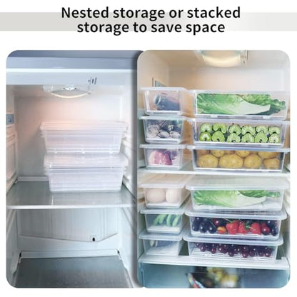 77L Food Storage Container, (3-Pack) Plastic Food Containers with Removable Drain Plate and Lid, Stackable Portable Freezer Storage Containers - Tray to Keep Fruits, Vegetables, Meat and More