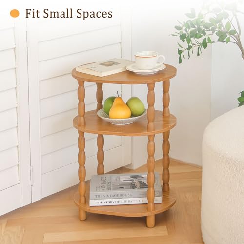 MaxSmeo End Table, Small Side Table for Small Spaces, Modern Oval Night Stand Accent Table for Living Room, Bedroom, Brown - color: Brown