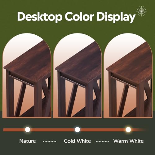 WLIVE Narrow End Table with Charging Station of Open Storage Shelf，Sofa Side Table with 2 USB Ports and 2 Power Outlets，Slim Farmhouse End Table for Small Spaces, 11.8" D x 23.6" W x 23.74" H - color: Espresso