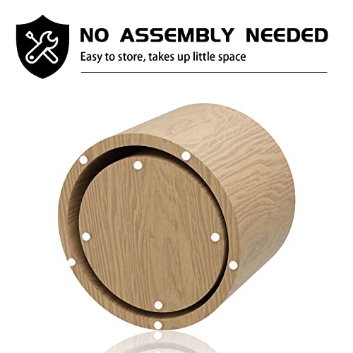 Round Coffee Table Set of 2, Nesting Coffee Table and End Table Set Wood Small Circle Drum Side Table for Living Room Office, No Assembly,Wooden - color: Wooden