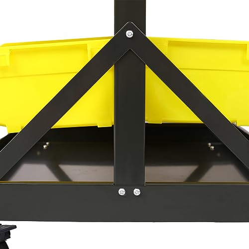9-Tier Double-Sided Rolling Bin Rack with 90 Parts, Heavy Duty Steel Frame with Locking Wheels, 450 lbs Capacity for Garage, Shop, Home, and Workshop Organization - size: 9-Tiers