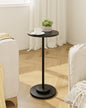 Masupu Drink Table, Round Side Table for Small Spaces, Pedestal Side Table, Small End Table with Metal Base, for Living Room, Bedroom, Bathroom, Black - color: 03.black