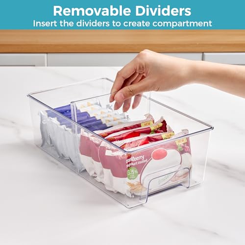 Vtopmart 6 Pack Clear Stackable Storage Drawers,Easy to Assemble Pantry Organizers and Storage with handles,Plastic Drawers for Kitchen Pantry,Cabinet,Under Sink Organization - style: 2 Wide+2 Medium+2 Small