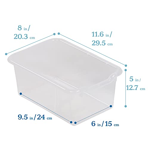 ECR4Kids Streamline 5-Section Coat Locker with Bench and Scoop Front Storage Bins, Toddler Size, Grey Wash, Kids Furniture, Clear