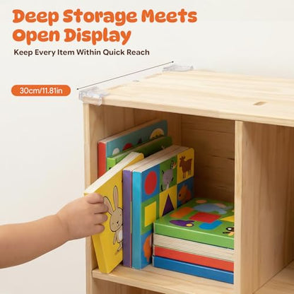 4 Cube Solid Wood Bookcase, Wooden Bookshelf Modern Floor Standing Storage Shelf for Living Room Bedroom Office, 11.8 * 11.8 * 11.8in Cubes with 55lbs Capacity, Easy Assembly - size: 4 Cube A