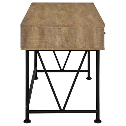 Coaster Home Furnishings - Analiese - Wood - 3-Drawer Writing Desk with Metal Legs, and V-Bracing Profile - Home Office - 47-Inch - Mango - 802001 - color: Mango