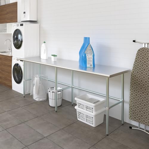 24 in. x 96 in. Open Base Stainless Steel Work Table | Residential & Commercial | Food Prep | Heavy Duty Utility Work Station | NSF - size: 96 in. Length x 24 in. Width