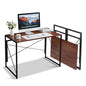 ZENY Folding Computer Desk 39'' Sturdy Writing Desk Gaming Desk Home Office PC Laptop Foldable Table Modern Simple Small Study Desk Steel Frame