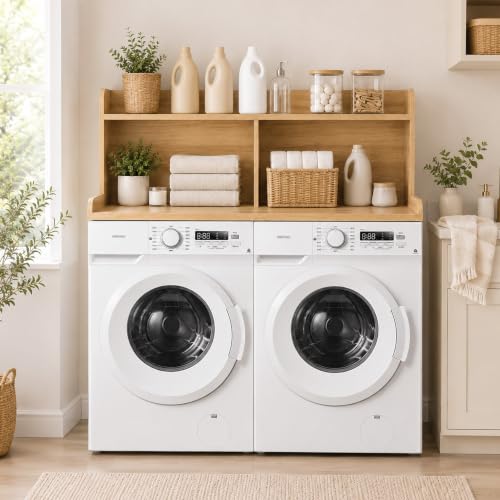 Royxen Laundry Countertop with 20“ Shelf Universal Fit, Washer and Dryer Countertop with Storage Space, Oak - color: Oak