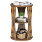 YATINEY Round Side Table, 3-Tier Small End Table with Storage Shelves, Wooden Accent Table for Living Room, Bedroom, Rustic Brown ET15BR - color: Rustic Brown