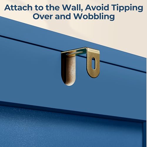 Yaheetech Over The Toilet Storage Cabinet, Free Standing Toilet Rack with Adjustable Shelves and Tempered Glass Doors for Bathroom Washroom, Navy Blue - color: Navy Blue