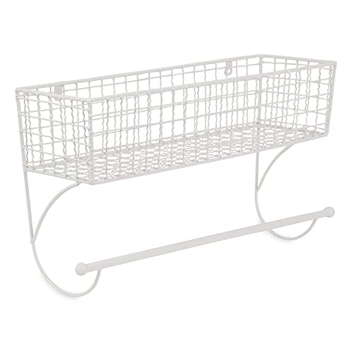 DII Rustic Farmhouse Bathroom Décor, Metal Storage, Large Towel Bar, Antique White - color: Antique White, size: Large Towel Bar
