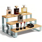 Cabinet & Counter Spice Rack Organizer for Spice Jars & Condiments, 3-Tier | Space-Saving Grease Resistant Bamboo Seasoning Organizers, Practical Makeup Stand, Simple Assembly, Wipe Clean, Mengbu - size: 3 Tier