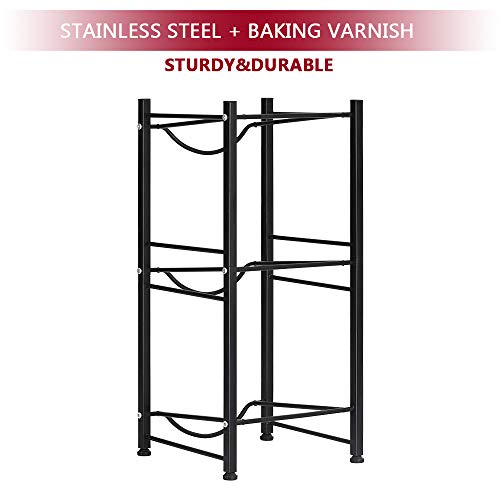 Water Bottle Storage Organizer - 5 Gallon Jug Holder Rack, 3-Tier Stackable Dispenser Stand for Office, Kitchen, Lobby, Foyer - Black - color: 3-Tier Black