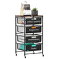 4-Drawer Storage Organizer, Under Desk Rolling File Cart with Lockable Wheels, Multi-Layer Mobile Filing Cabinet, Utility Craft Cart for Home Office,Black - size: 4 Tier