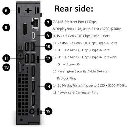 Dell Pro Micro Plus Desktop AI PC, Mini Bussiness Computer 14-Core Intel Ultra 5 235T up to 5.0GHz, 13 Tops NPU, 64GB DDR5 RAM, 1TB PCIe SSD, Wi-Fi 6 Bluetooth, Supports 4 Monitors, Windows 11 Pro