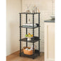 Fultyle Book Shelf, 4-Tier Bookshelf with Storage, Small Bookcase Display Shelves with Solid Wood Legs for Bedroom, Living Room, Office and Small Spaces (Black) - color: Black