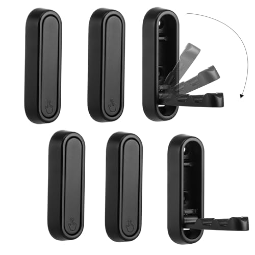 Folding Wall Hooks, 6 Pack, Black, Zinc Alloy, Heavy Duty Coat Hooks | 90° Foldable Design, Wall Mounted, Zinc Alloy, Flip-Down Design, Includes Screws And Anchors, For Bedroom, Entryway, Closet - color: Black, size: 6 Pieces