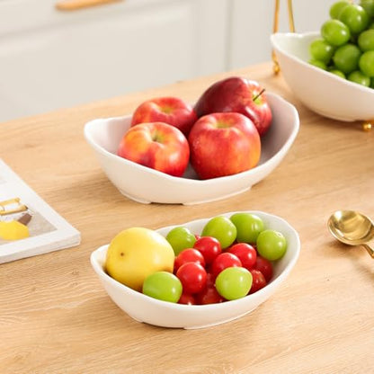 Elegant 3-Tier Ceramic Serving Bowl Set with Gold Stand, White Decorative Display Bowls for Fruits, Desserts, Appetizers