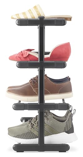 Whitmor 4 Tier Adjustable Shoe Rack - Organizer for 24 Pairs, Easy Assembly, Entryway - color: 4-tier,black