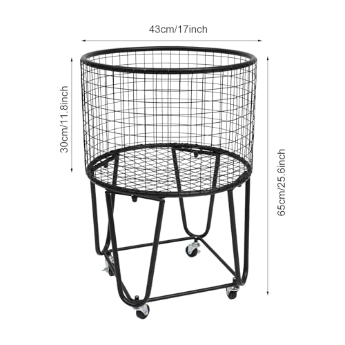 Wire Metal Deep Set Rolling Laundry Basket,Wire Laundry Basket With Wheels | Mesh Wire Laundry Basket Storage Cart for Bathroom Bedroom Dirty Clothes Storage (G) - size: G