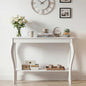 ChooChoo 39" Narrow Entryway Table with Storage Shelf, White | Console Table with Curved Legs, Chic Accent Sofa Table with Shelves for Entryway, Living Room, Hallway - color: White