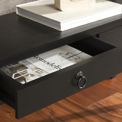 SAFAVIEH Home Collection Haven Matte Black 2 Lower Drawer Console Table for Entryway, Living Room, Foyer - color: Black
