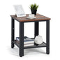 Small Side Table, 2-Tier End Table with Mesh Shelves & Metal Frame, Industrial Sofa Side Table w/Adjustable Feet for Living Room, Nightstand for Small Space, Dorm, Bedroom (1)