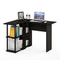 Furinno Abbott L-Shape Computer Desk with Bookshelf, Espresso/Black - color: Espresso/Black, style: Plastic Poles